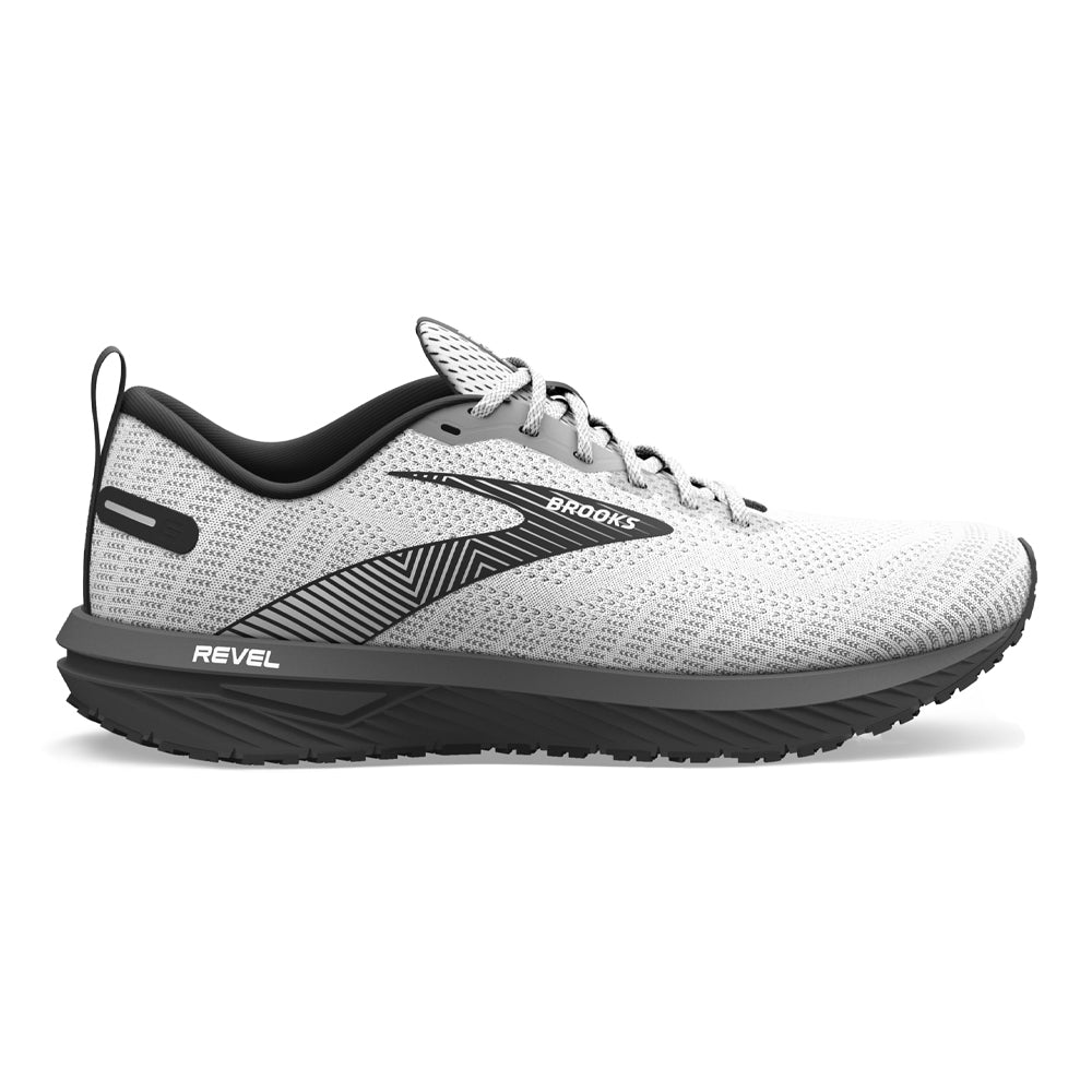 Men's Brooks Revel 6, White/Black, 10.5 D Medium