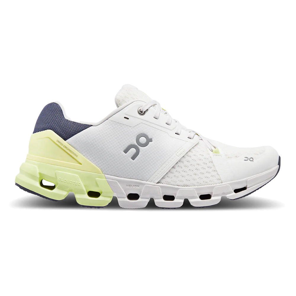 Men's On Cloudflyer 4, White/Hay, 11 D Medium
