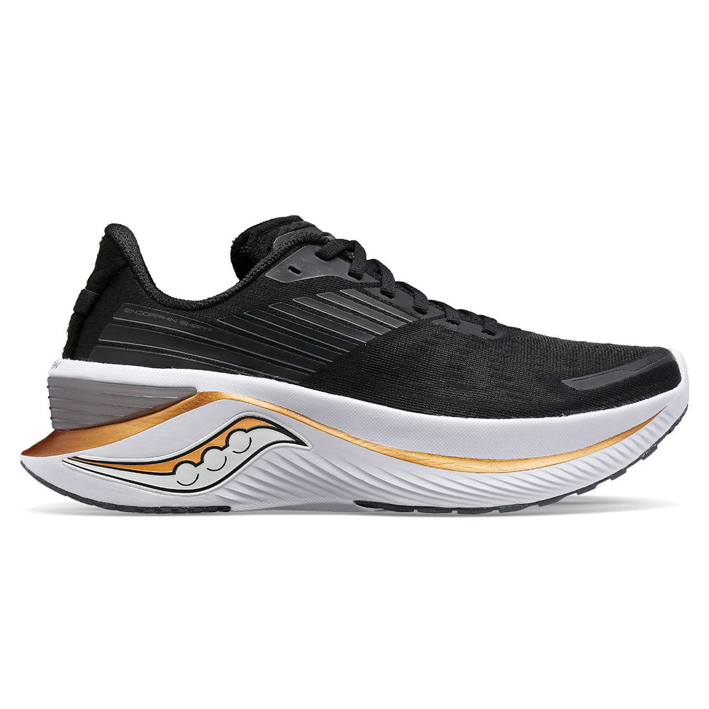 Men's Saucony Endorphin Shift 3, Black/Goldstrck, 9 D Medium
