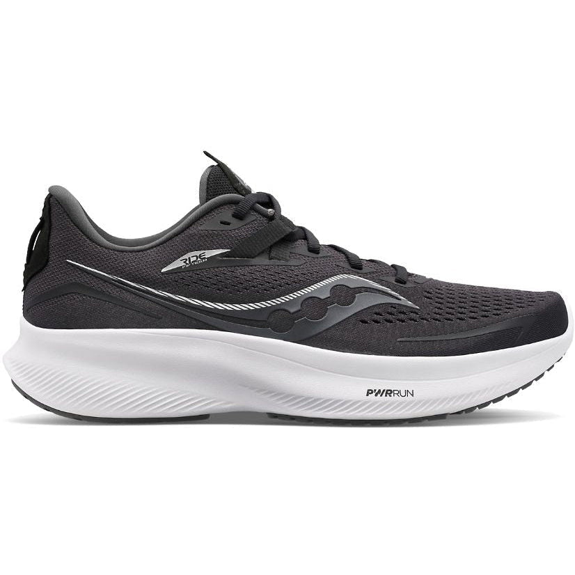 Men's Saucony Ride 15, Black/White, 11 2E Wide