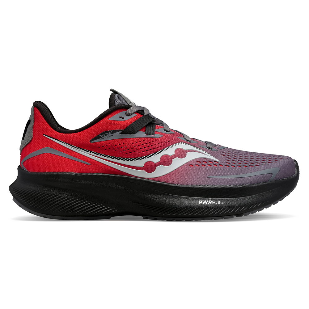 Men's Saucony Ride 15, Charcoal/Ember, 11 D Medium
