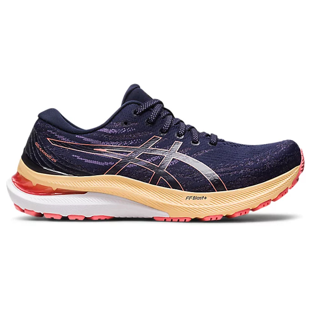 Women's Asics Gel-Kayano 29, Midnight/Papaya, 8 B Medium