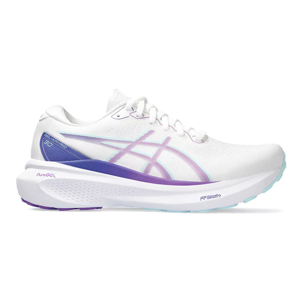Women's Asics Gel-Kayano 30, White/Cyber Grape, 9.5 B Medium
