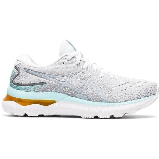 Women's Asics GEL-Nimbus 24, White/Pure Silver, 9.5 B Medium