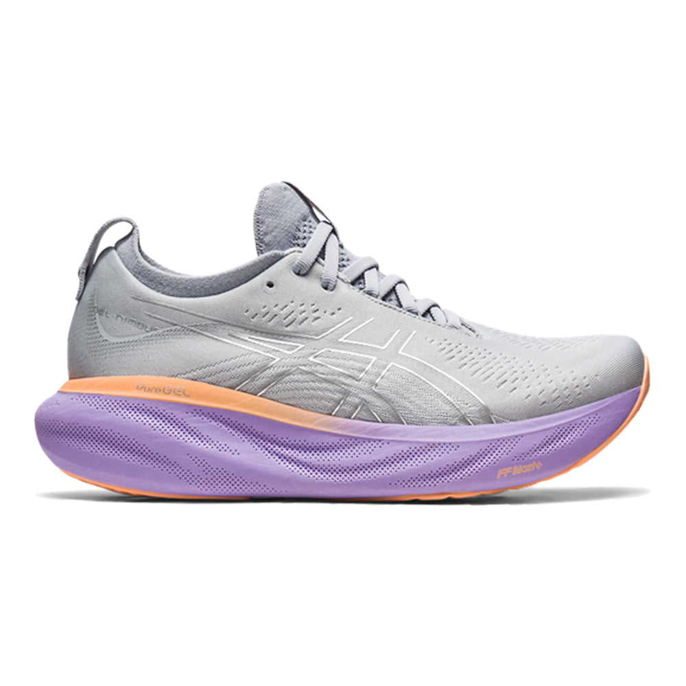 Women's Asics Gel-Nimbus 25, PIEDMONT GREY/PURE SILVER, 7 B Medium