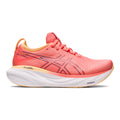 Women's Asics Gel-Nimbus 25, PAPAYA/DUSTY PURPLE, 8.5 D Wide
