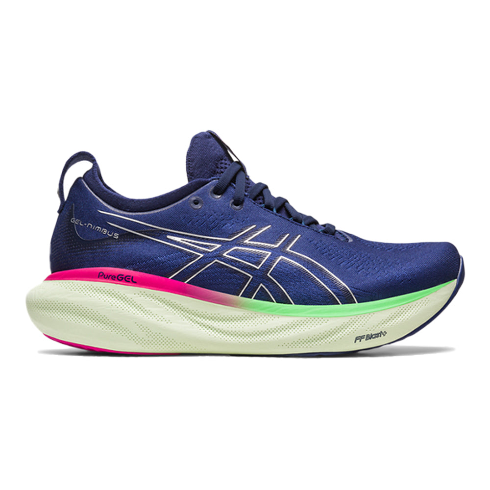 Women's Asics Gel-Nimbus 25, Indigo Blue/Pure Silver, 7.5 B Medium