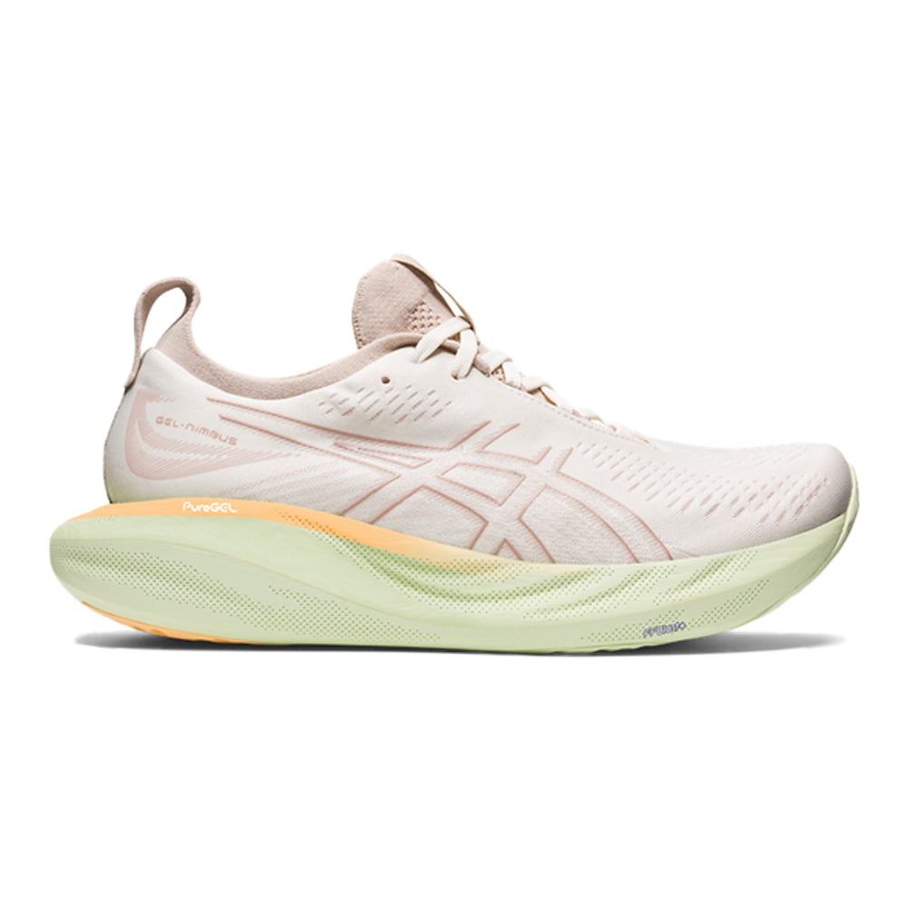 Women's Asics Gel-Nimbus 25, CREAM/FAWN, 10 B Medium