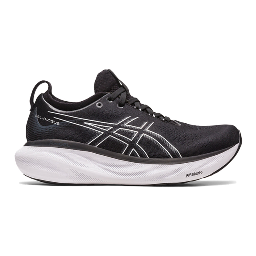 Women's Asics Gel-Nimbus 25, Black/Pure Silver, 12.5 B Medium