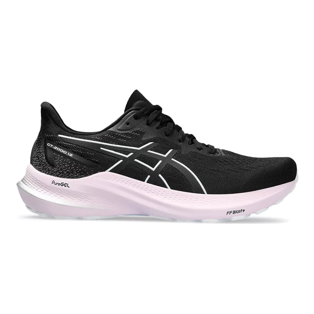 Women's Asics GT-2000 12, Black/White, 9 B Medium