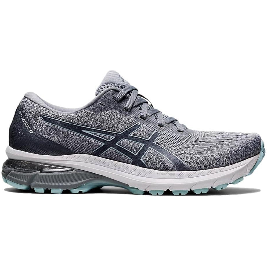Women's Asics GT-2000 9 Knit, Piedmont Grey/Aqua Angel, 6 B Medium