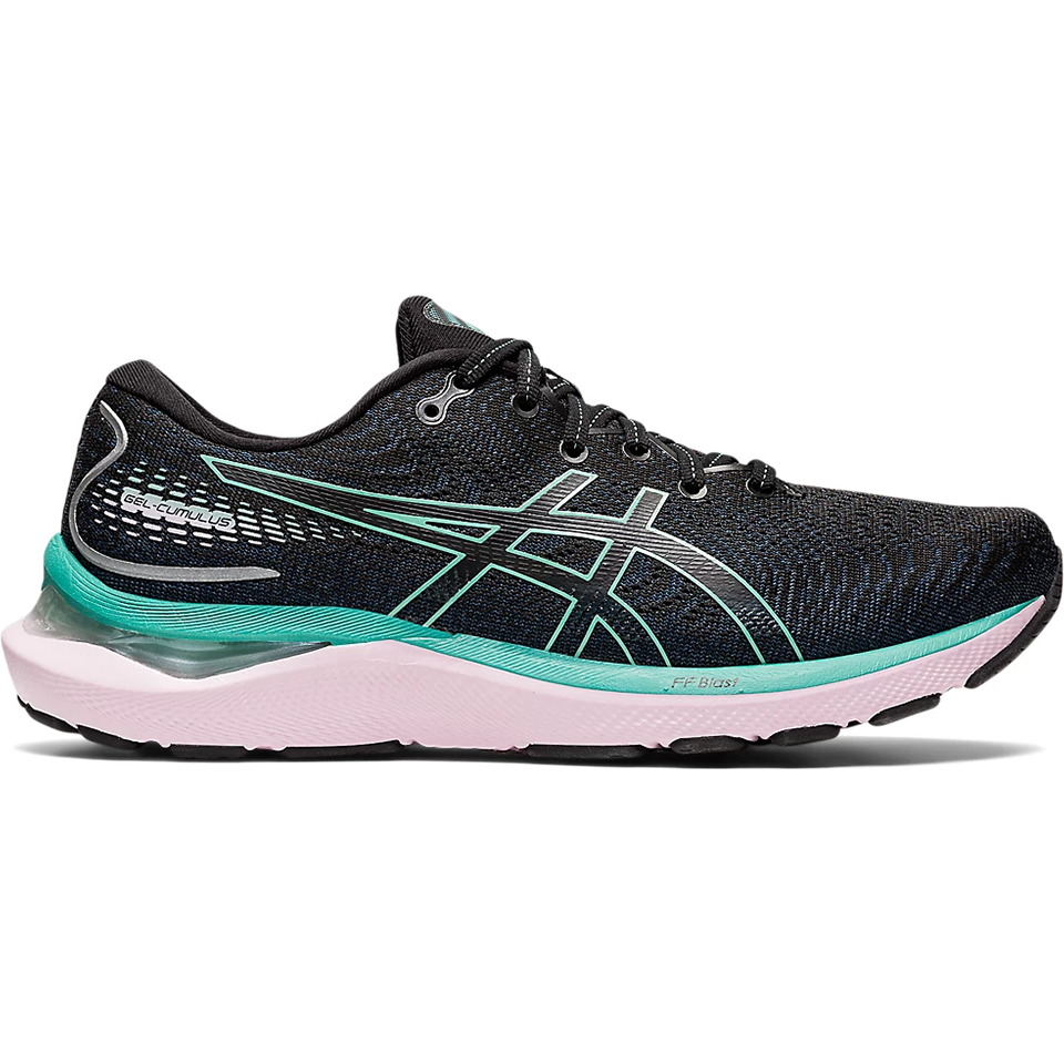 Women's Asics GEL-Cumulus 24, Black/Sage, 9 B Medium