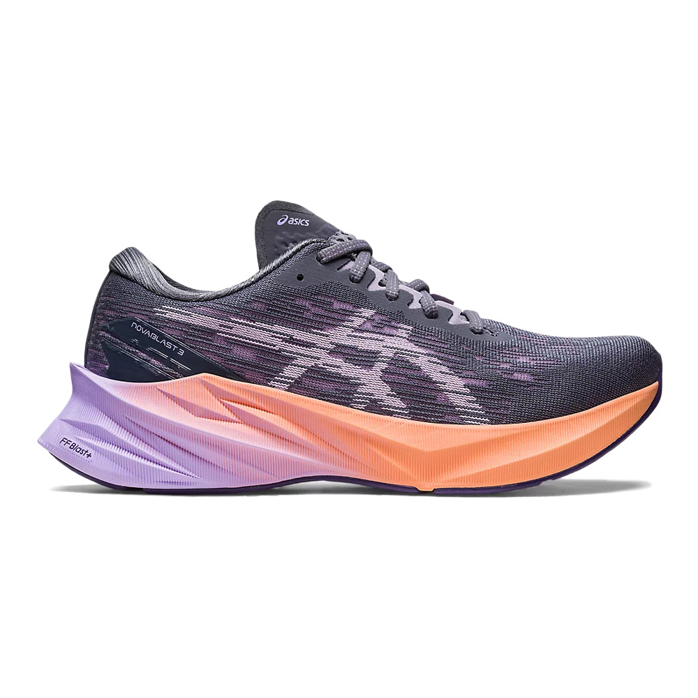 Women's Asics Novablast 3, Metropolis/Dusk Violet, 6.5 B Medium