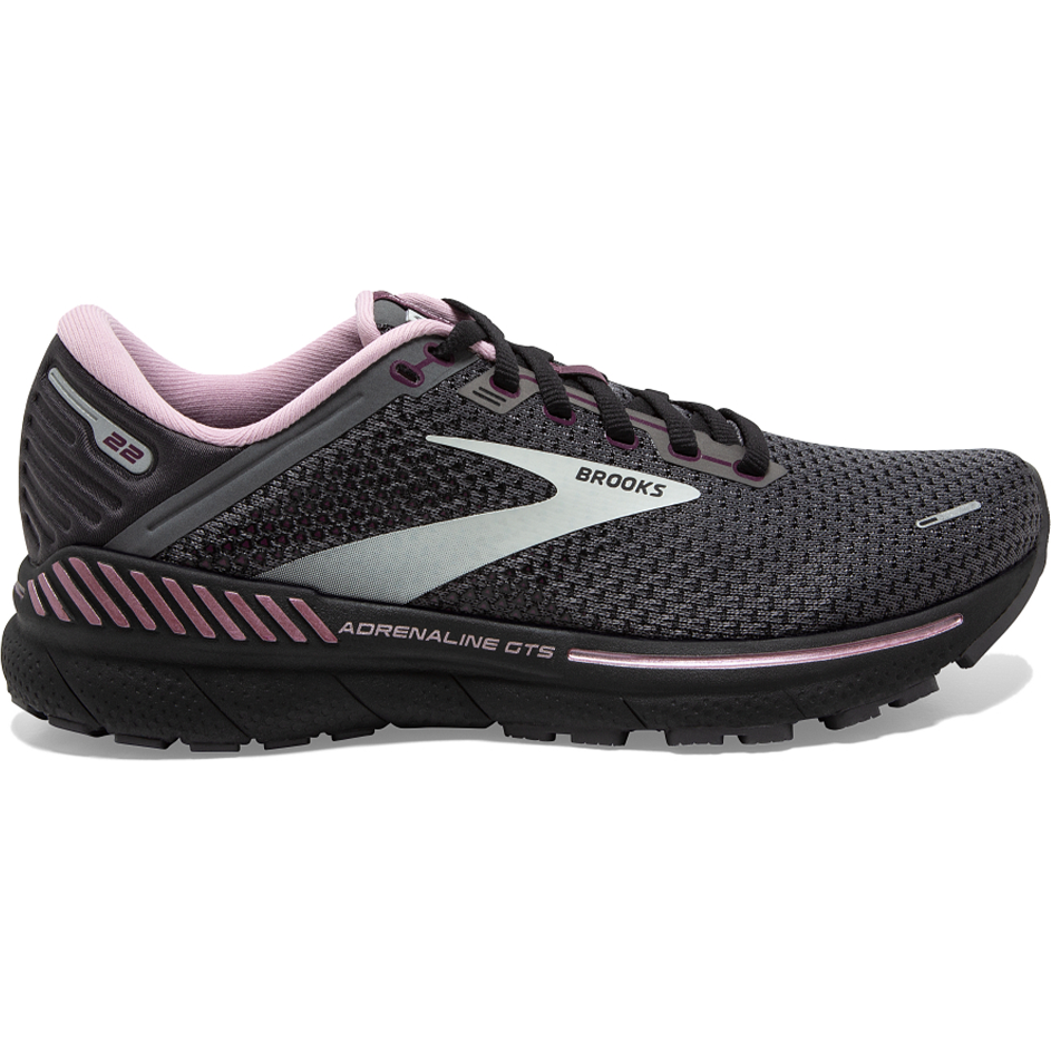 Women's Brooks Adrenaline GTS 22, Pearl/Black/Metallic, 8.5 B Medium