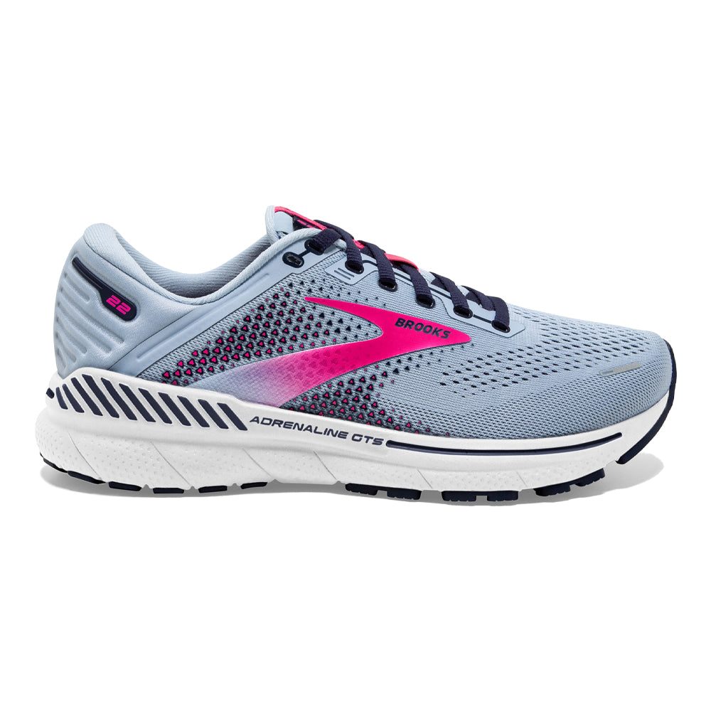 Women's Brooks Adrenaline GTS 22, Kentucky Blue/Peacoat/Pink, 11.5 B Medium