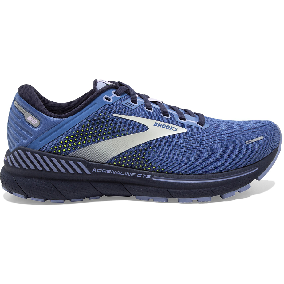 Women's Brooks Adrenaline GTS 22, Blue/Purple/Nightlife, 7 B Medium