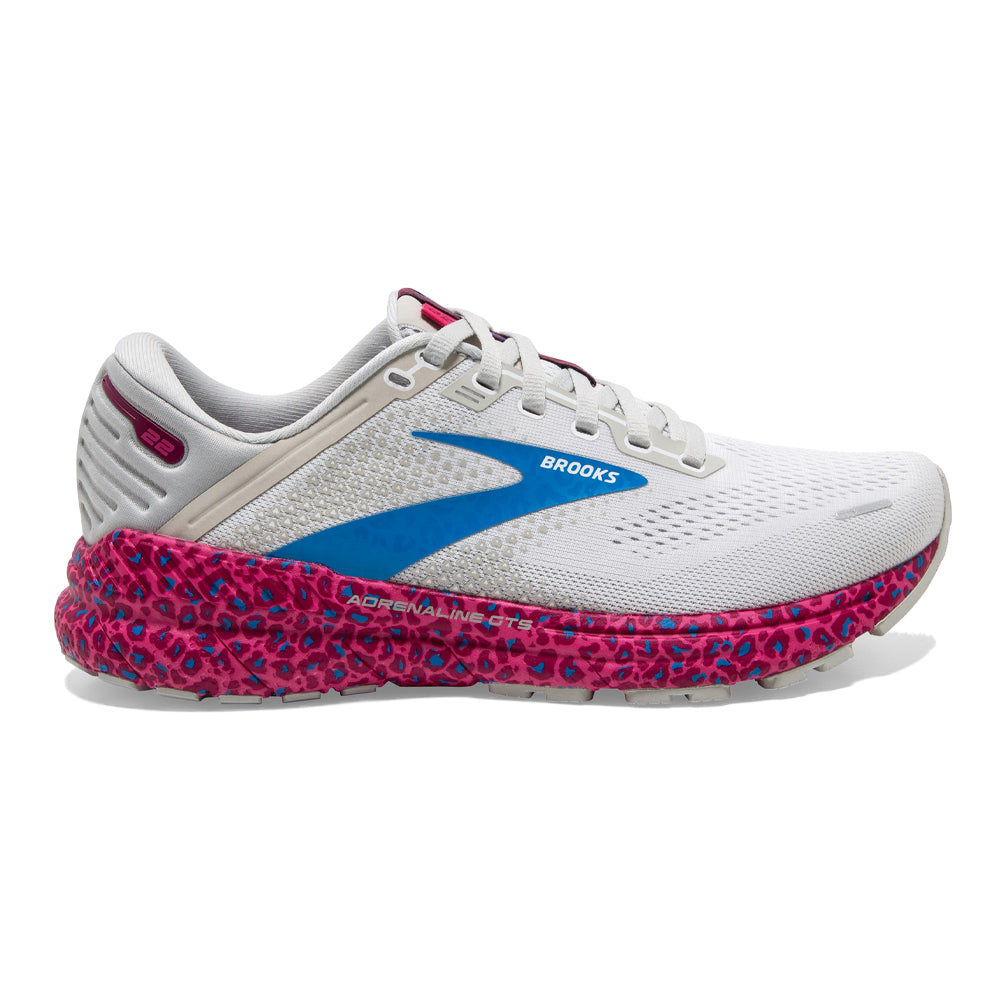 Women's Brooks Adrenaline GTS 22, White/Oyster/Brilliant, 11.5 B Medium
