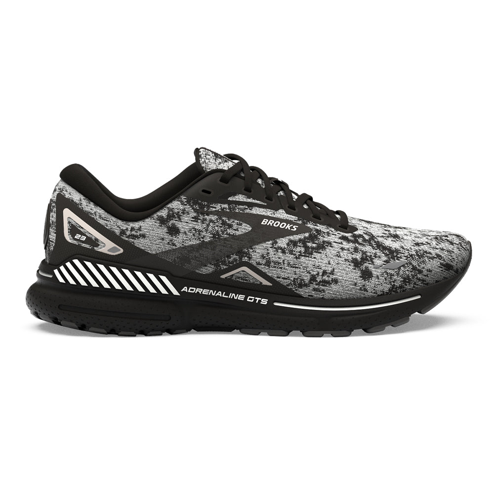 Women's Brooks Adrenaline GTS 23, White/Grey/Black, 12 B Medium