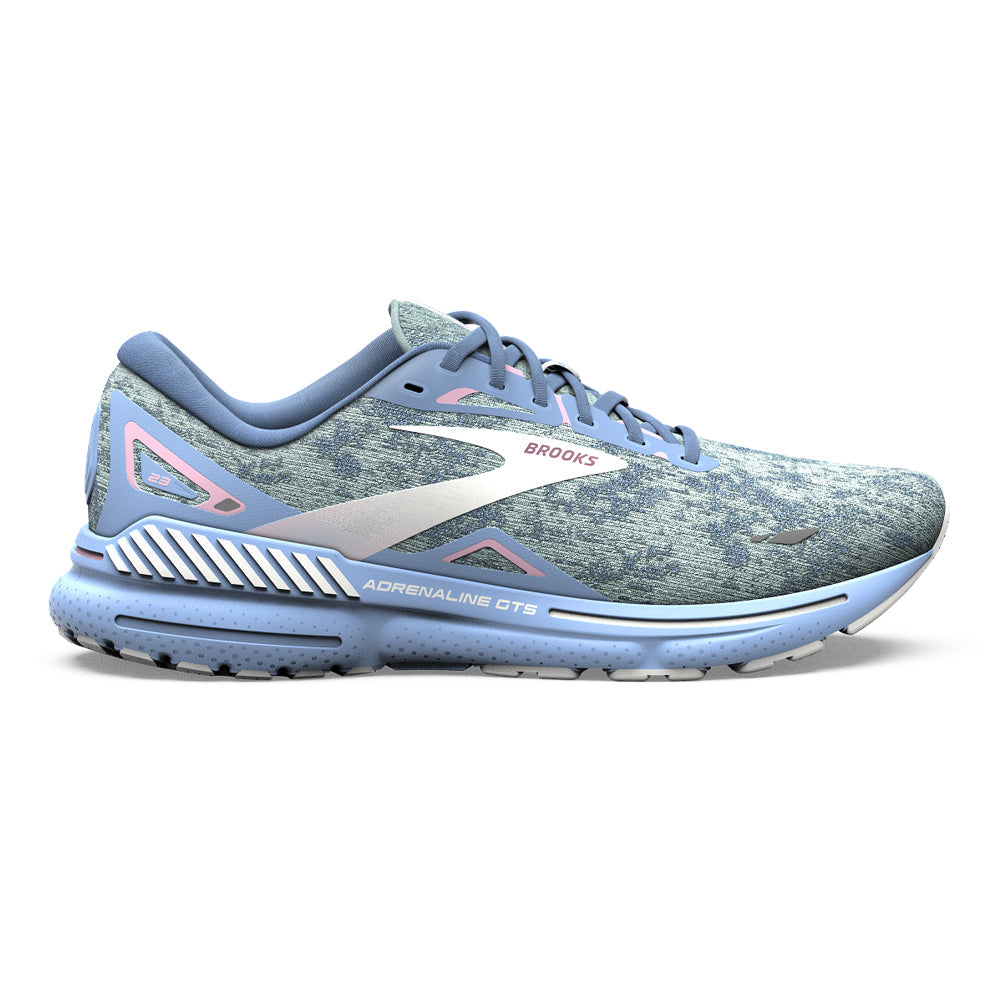 Women's Brooks Adrenaline GTS 23, Blue/Open Air/Pink, 13 B Medium