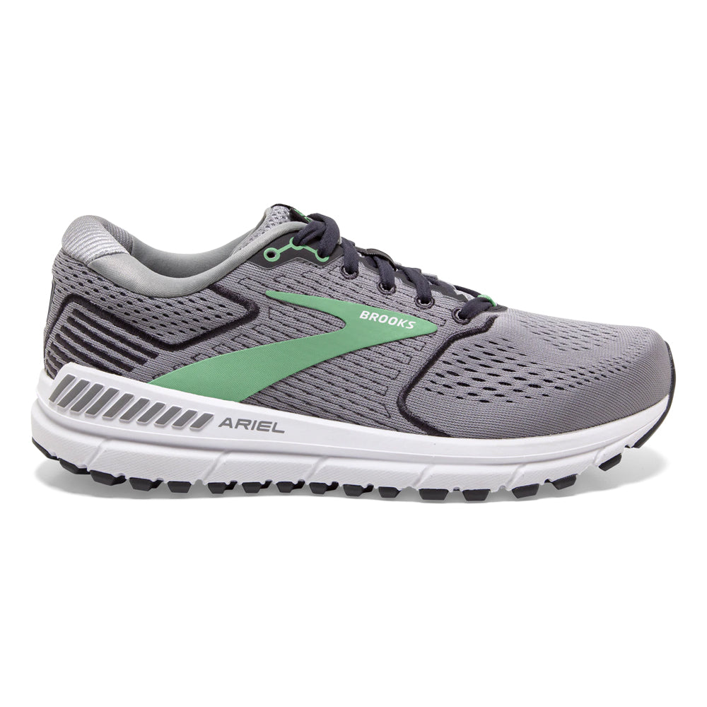 Women's Brooks Ariel '20, Alloy/Blackened Pearl/Green, 7.5 B Medium