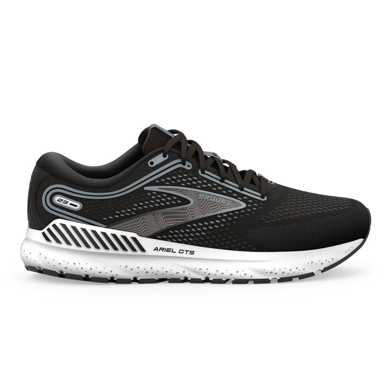 Women's Brooks Ariel GTS 23, Black/Grey/White, 7.5 2E Extra Wide