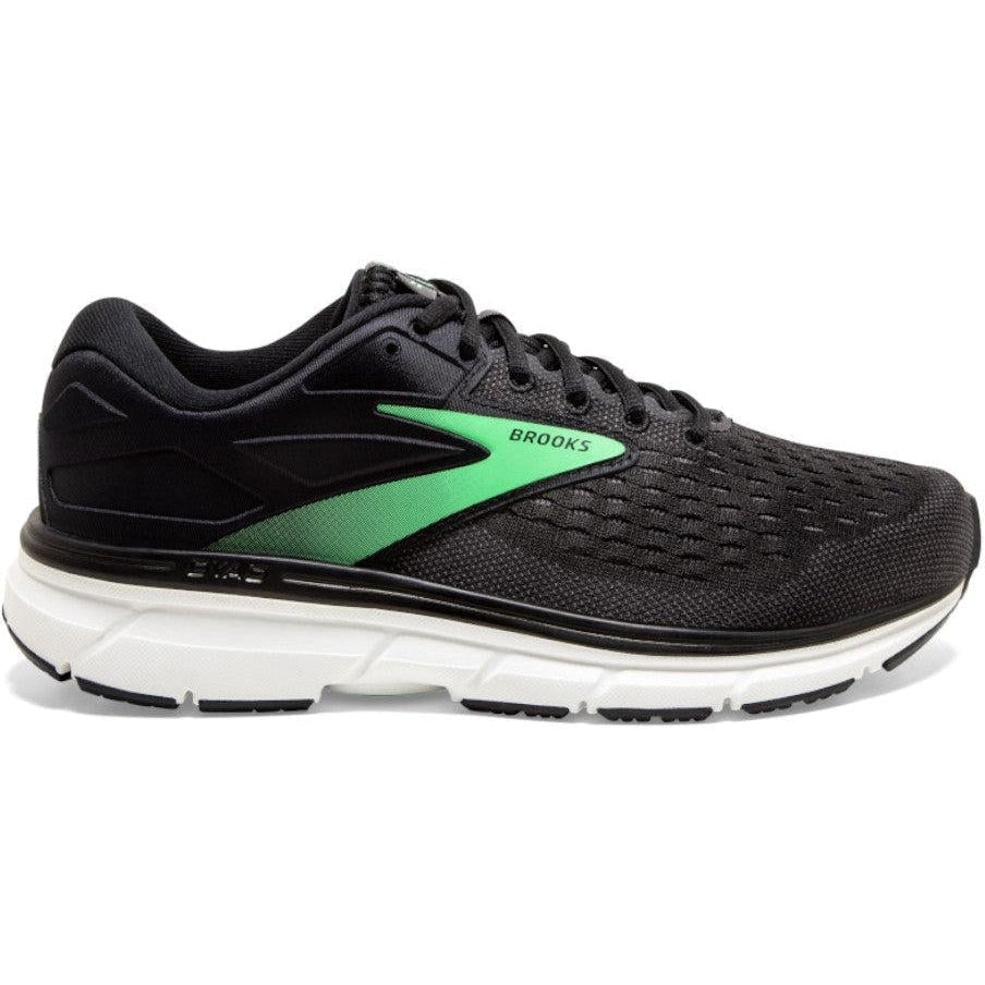 Women's Brooks Dyad 11, Black/Ebony/Green, 9.5 2E Extra Wide