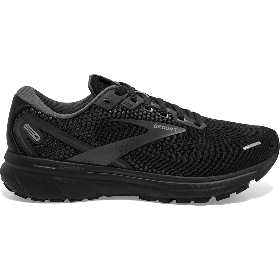 Women's Brooks Ghost 14, Black/Black/Ebony, 7 2A Narrow