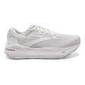 Women's Brooks Ghost Max, White/Oyster/Metallic Silver, 10.5 B Medium