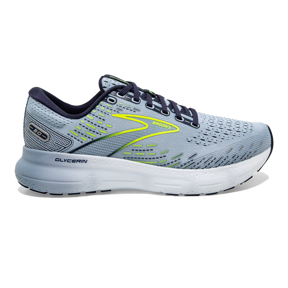 Women's Brooks Glycerin 20, Light Blue/Peacoat/Nightlife, 9 B Medium