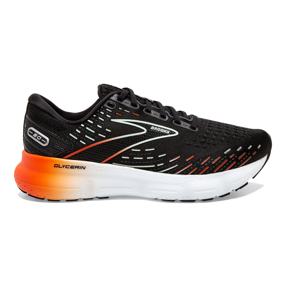 Women's Brooks Glycerin 20, Black/Red/Opal, 9.5 B Medium
