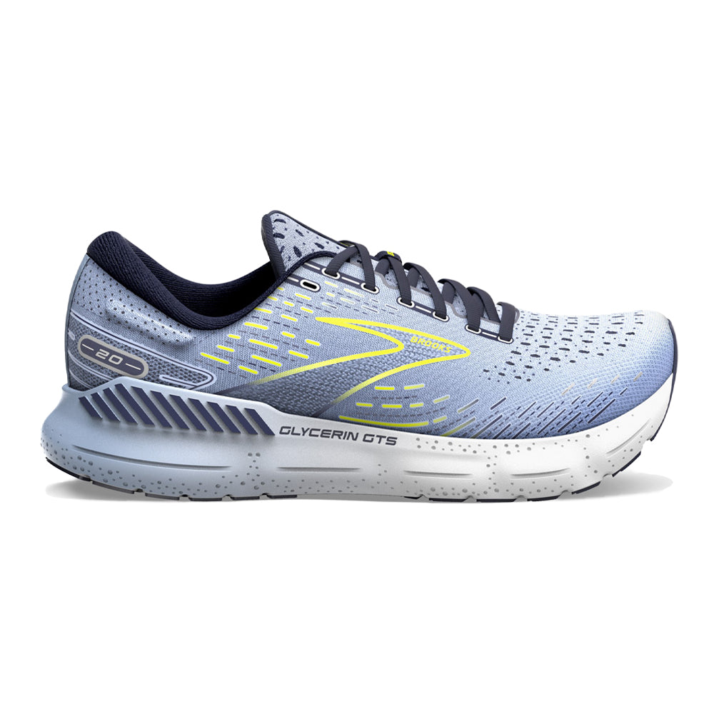 Women's Brooks Glycerin GTS 20, Light Blue/Peacoat/Nightlife, 6 B Medium