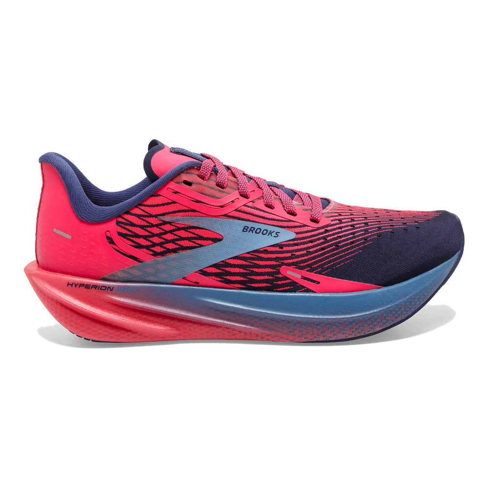 Women's Brooks Hyperion Max, Pink/Cobalt/Blissful Blue, 8 B Medium