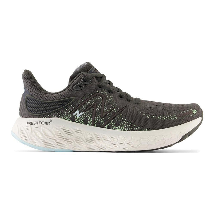 Women's New Balance Fresh Foam X 1080v12, Blacktop/Green Aura/Blue, 10 D Wide