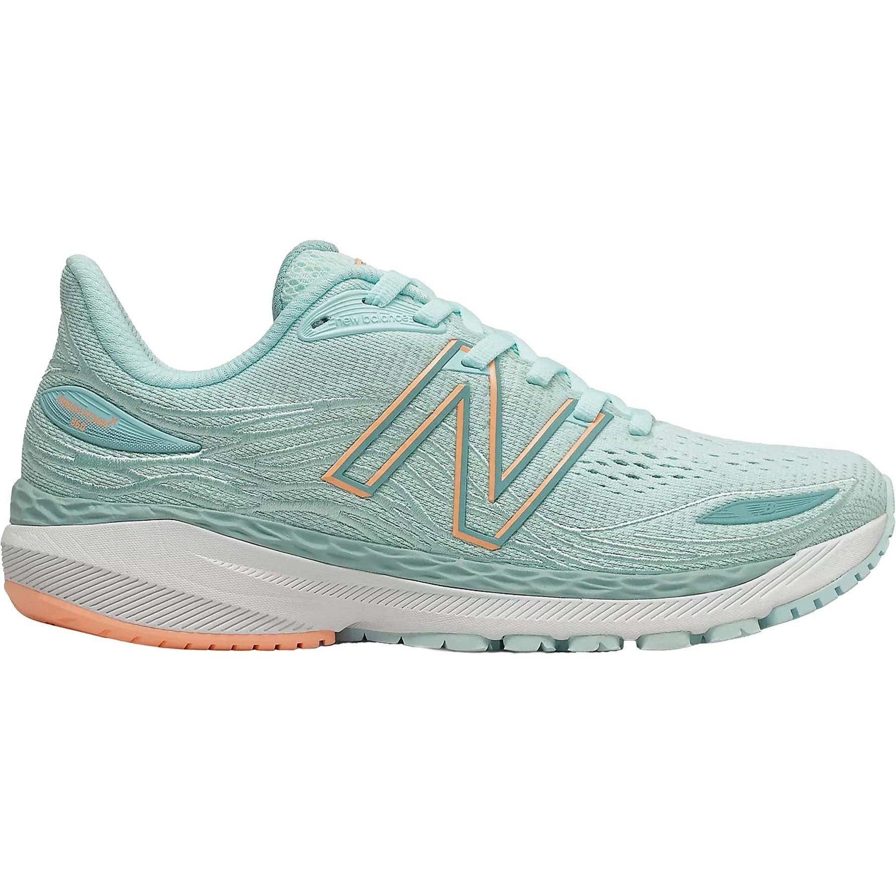 Women's New Balance Fresh Foam X 860v12, Pale Blue Chill/Light Mango, 8.5 B Medium