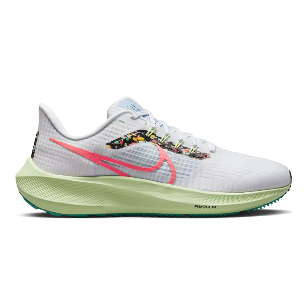 Women's Nike Air Zoom Pegasus 39, White/Hot Punch-Cobalt Bliss, 10 B Medium