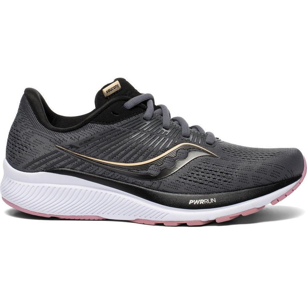 Women's Saucony Guide 14, Charcoal/Rose, 7.5 D Wide