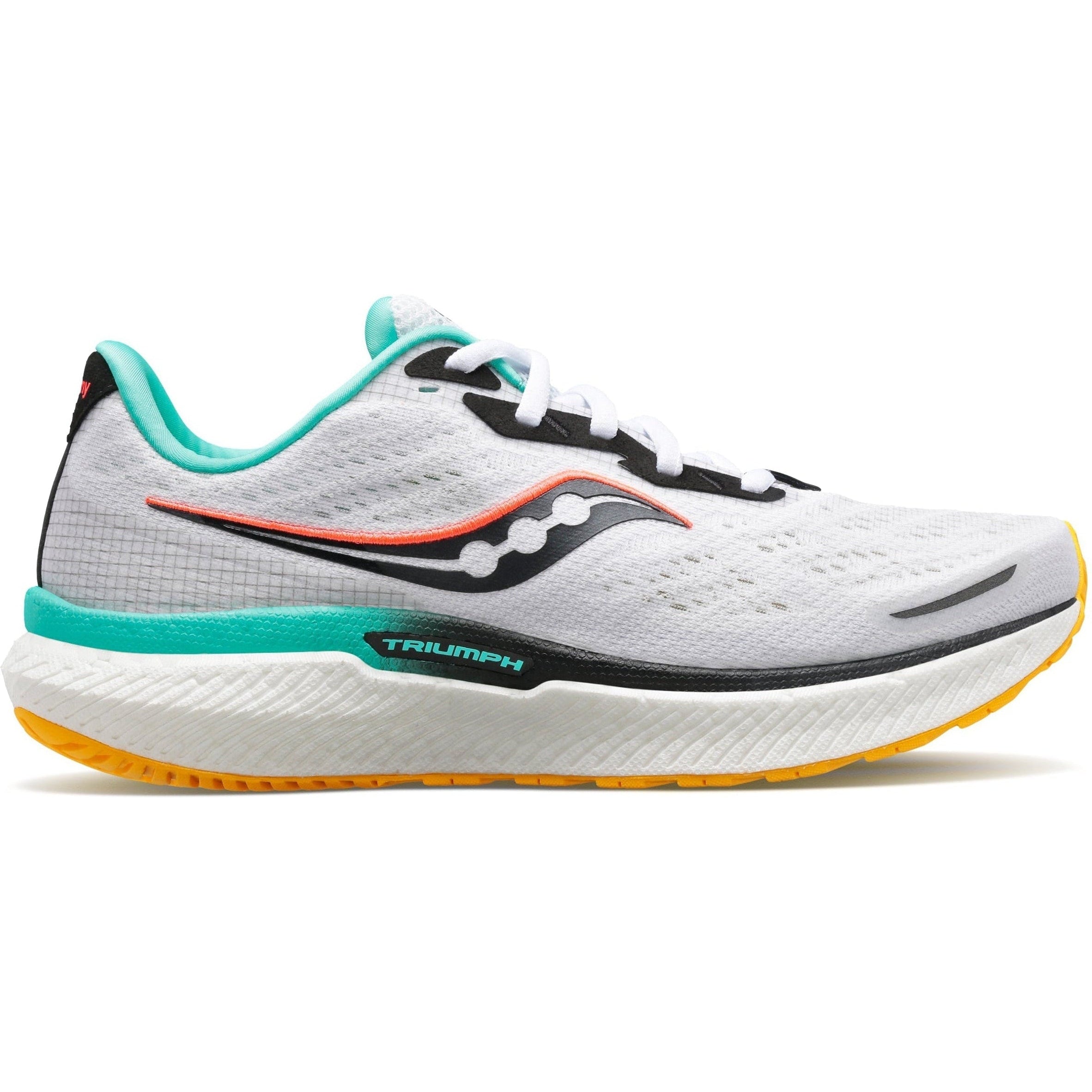 Women's Saucony Triumph 19, Black/White/Vizi, 7.5 B Medium