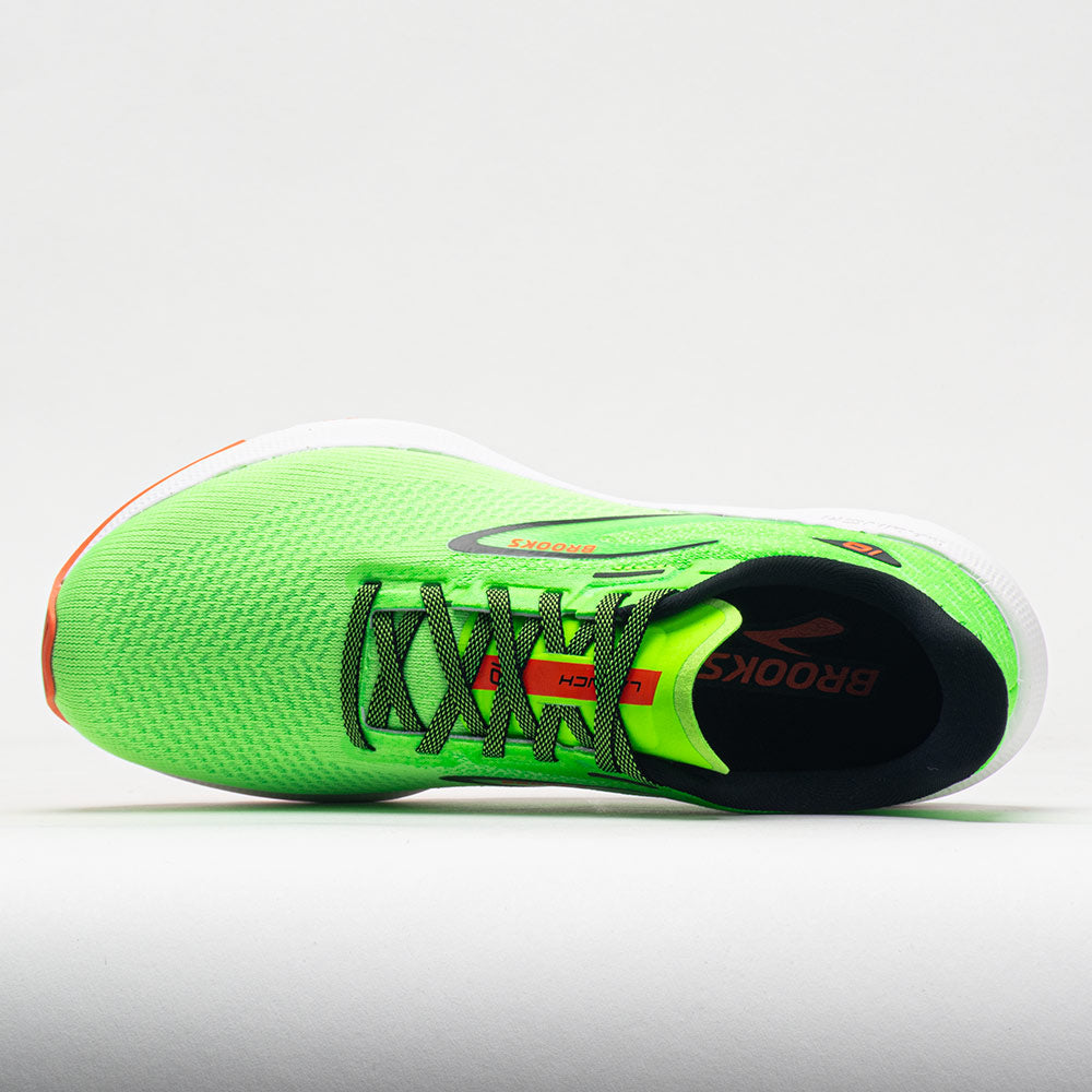 Brooks Launch 10 Men's  Green Gecko/Red Orange/White