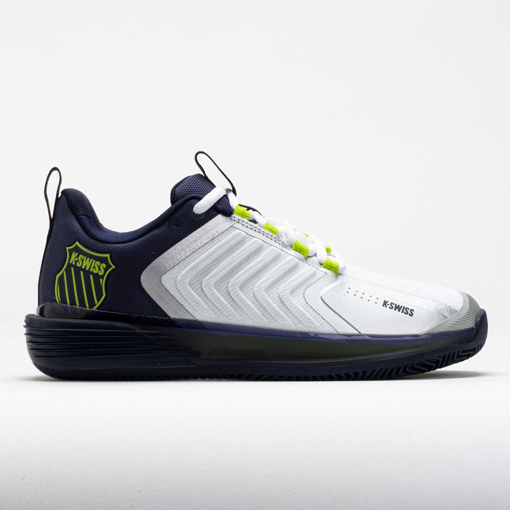 K-Swiss Ultrashot 3 Clay Men's  White/Peacoat/Lime Green