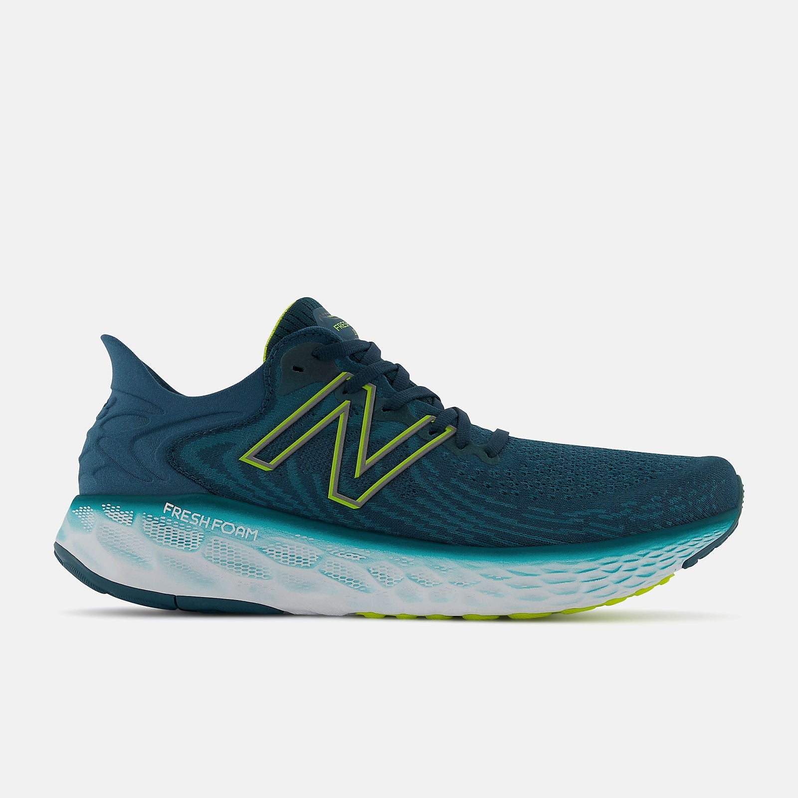 Men's New Balance Fresh Foam 1080 v11, Trek/Sulfur Yellow, 10.5 D Medium