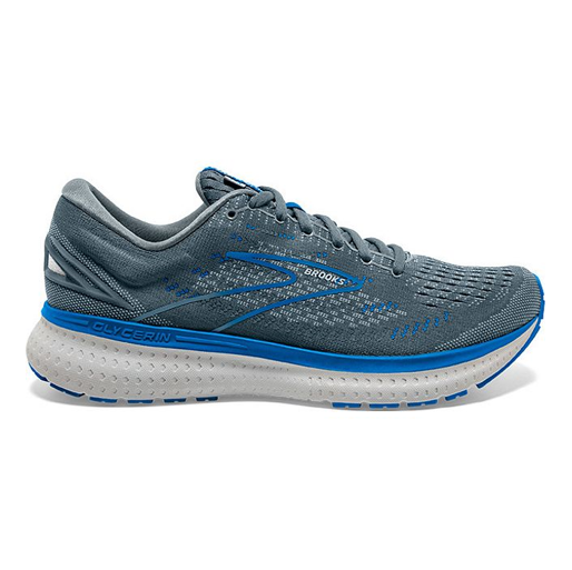 Men's Brooks Glycerin 19, Quarry/Grey/Dark Blue, 10.5 2E Wide