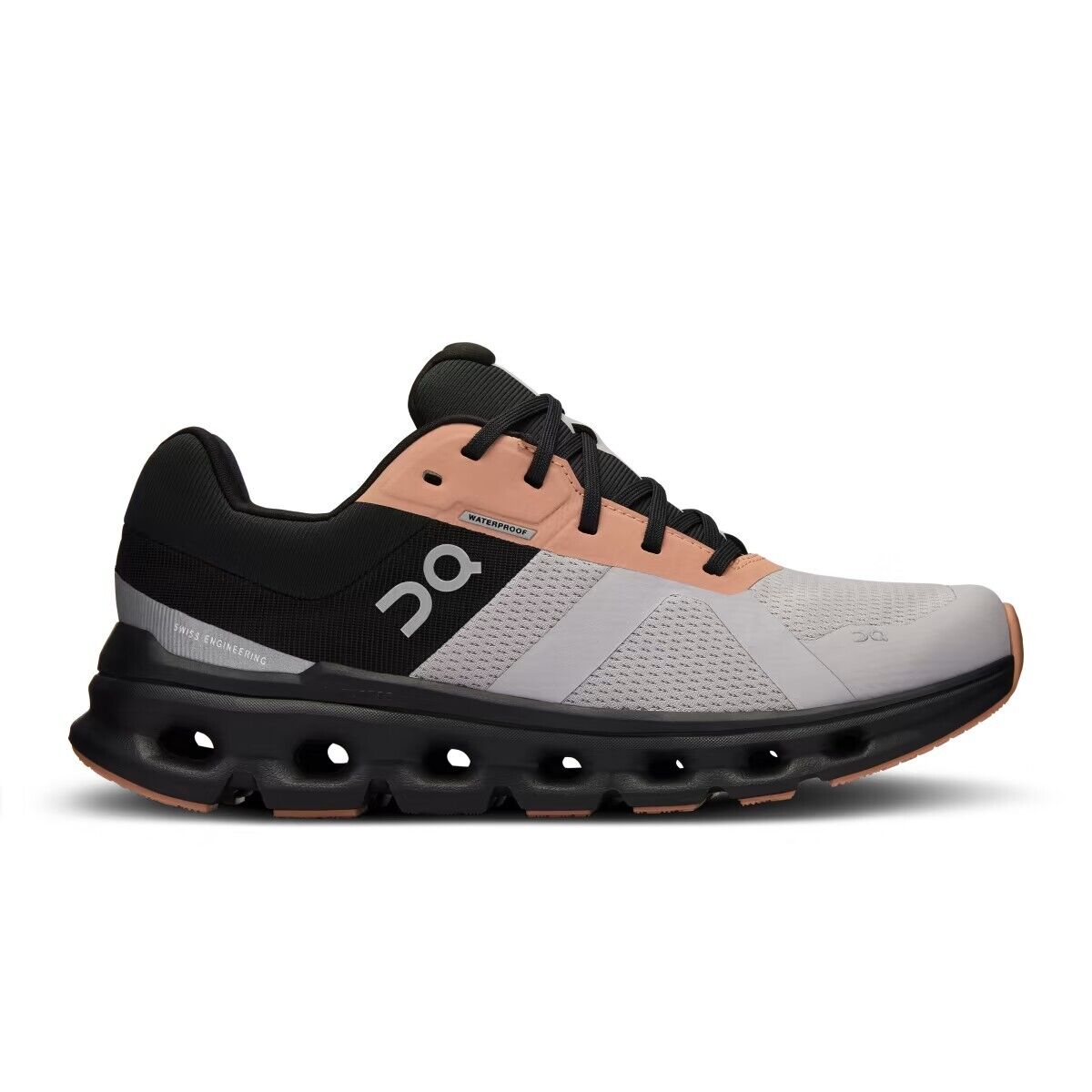Women's On Cloudrunner Waterproof, Fade/Black, 8 B Medium
