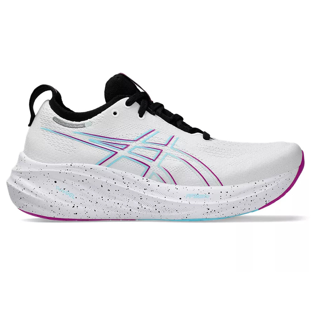 Women's Asics GEL-Nimbus 26, White/Soothing Sea, 8.5 B Medium