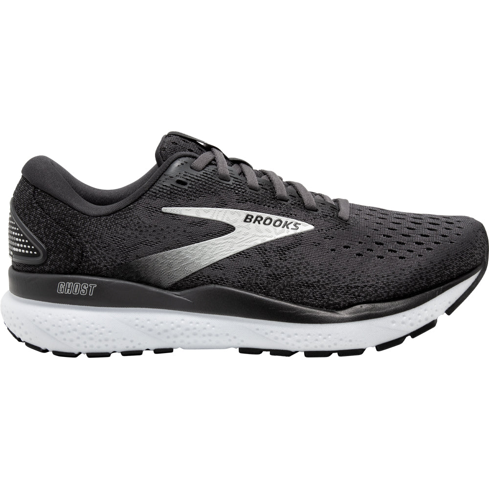 Women's Brooks Ghost 16, Black/Grey/White, 10 D Wide