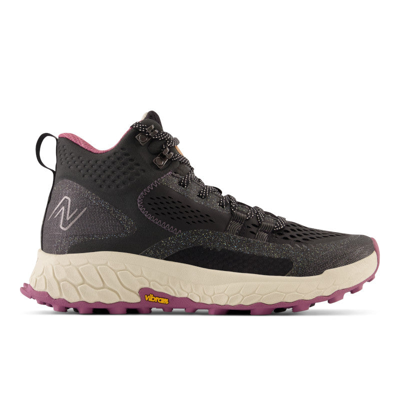 Women's New Balance Fresh Foam X Hierro V1 Mid, Black/Raisin, 7.5 B Medium